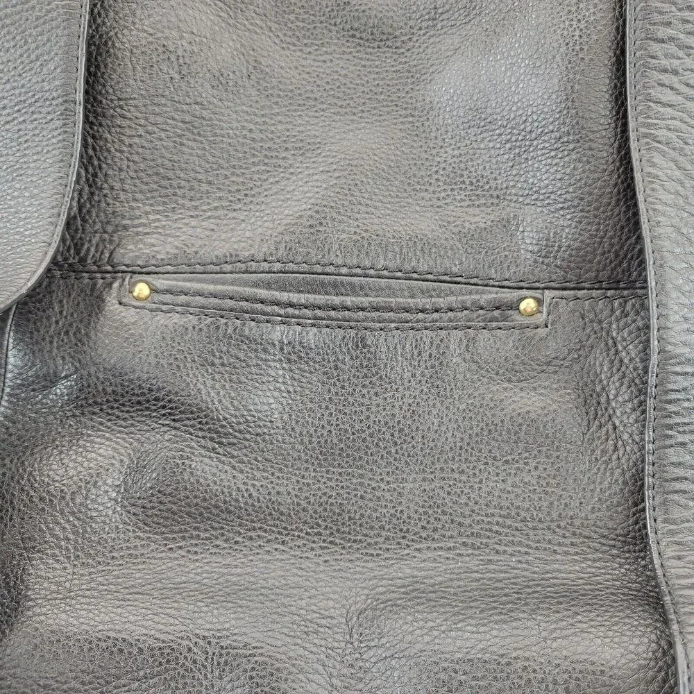 Michael Kors Black Leather Tote Bag Shoulder Bag Gold Tone‎ Hardware 17x12x5.5 - Picture 9 of 14